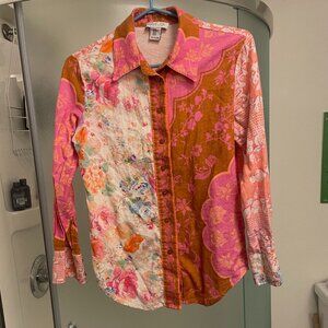 Funky multi-coloured designer button down shirt